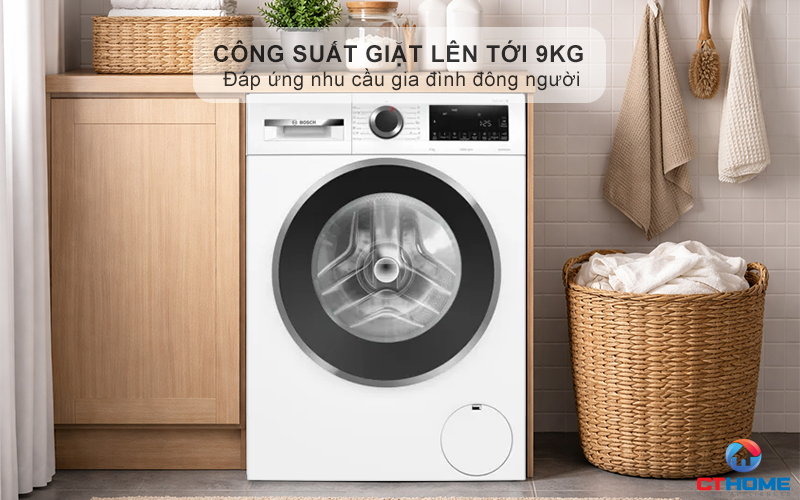 Công suất giặt lên tới 9kg - Đáp ứng nhu cầu gia đình đông người