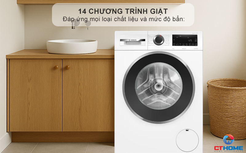 14 chương trình giặt, tùy nhu cầu sử dụng
