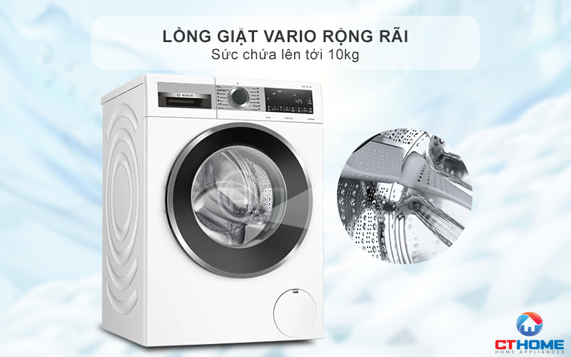 Lồng giặt Vario rộng rãi với sức chứa lên tới 10kg