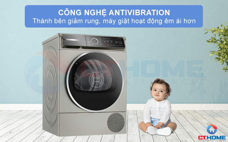 MÁY SẤY BƠM NHIỆT BOSCH SERIE 8 WQB246CX0 9KG MÀU BẠC  14