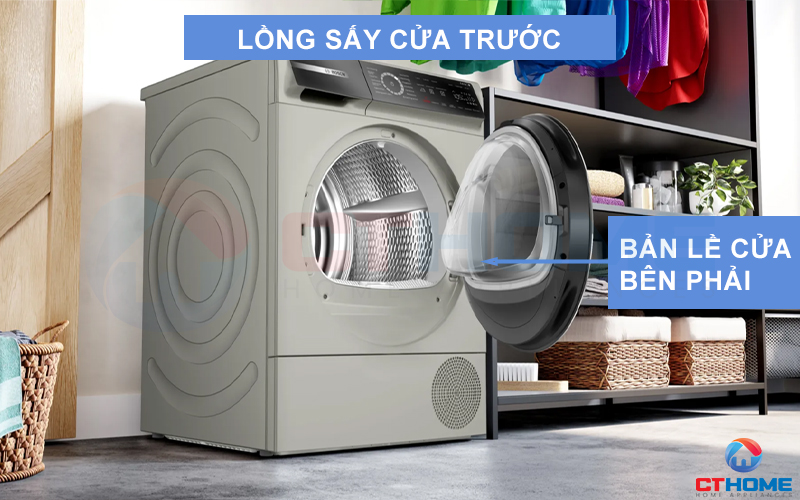 MÁY SẤY BƠM NHIỆT BOSCH SERIE 8 WQB246CX0 9KG MÀU BẠC  3