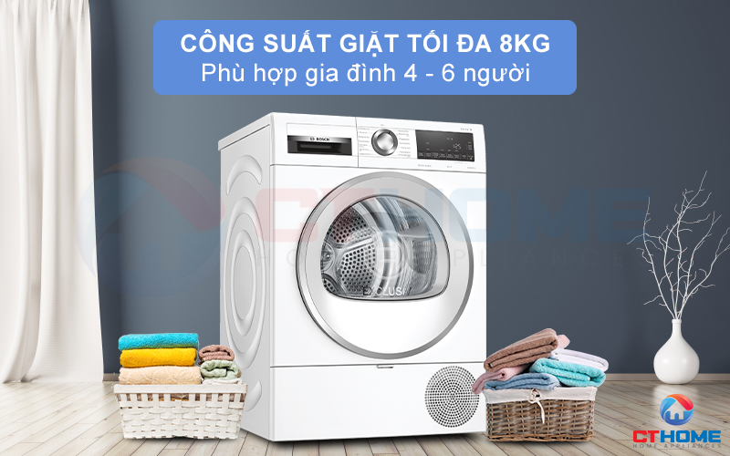 MÁY SẤY BƠM NHIỆT BOSCH WQG233C90 8KG SERIE 6  4