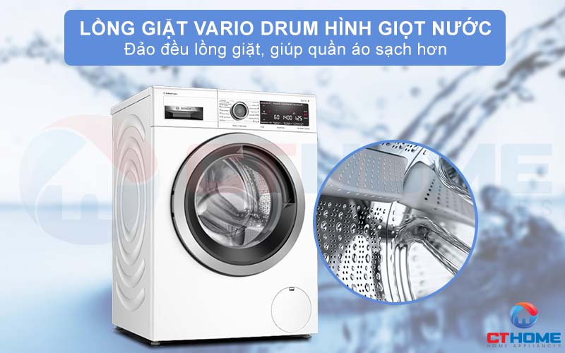 Phân phối nước hiệu quả hơn với thiết kế lồng giặt VarioDrum