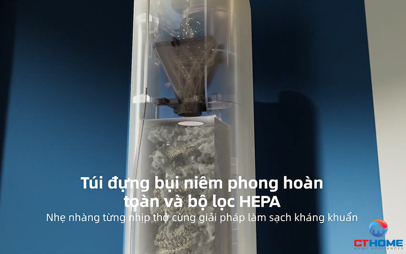 Túi đựng bụi và bộ lọc HEPA có thể vệ sinh bằng nước