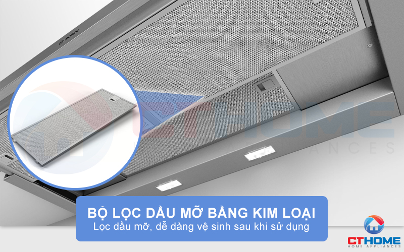 Bộ lọc dầu mỡ bằng kim loại đảm bảo hiệu suất hút tối đa