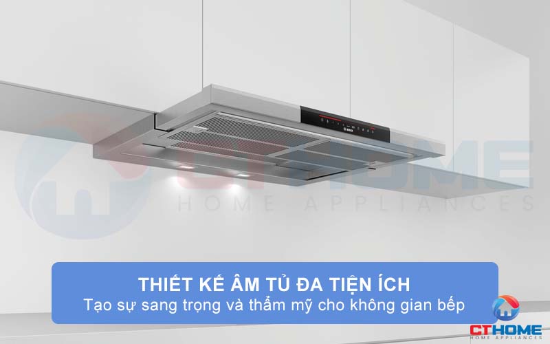 Kiểu dáng âm tủ sang trọng tinh tế, tạo điểm nhấn cho không gian bếp