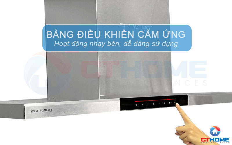 Bảng điều khiển cảm ứng thông minh với 5 tốc độ hút linh hoạt