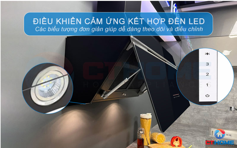 Bảng điều khiển cảm ứng nhạy bén kết hợp màn hình LED dễ dàng sử dụng