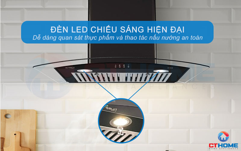 Nấu nướng thuận tiện với hệ thống đèn LED chiếu sáng hiện đại