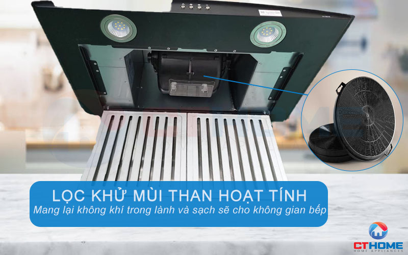 Hệ thống lọc khử mùi than hoạt tính trả lại bầu không khí trong lành cho gian bếp