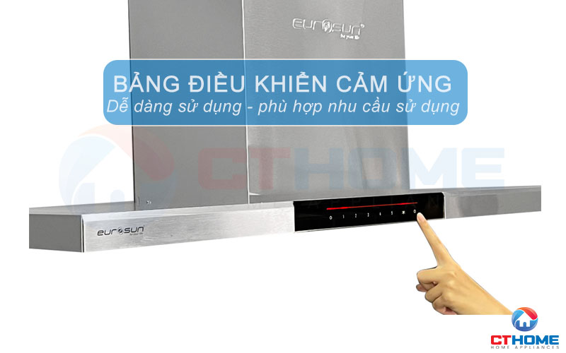 Bảng điều khiển cảm ứng thông minh với 5 tốc độ hút linh hoạt