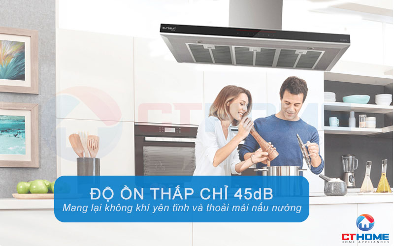 Độ ồn thấp chỉ 45dB vận hành êm ái, không gây ảnh hưởng đến sinh hoạt trong gia đình