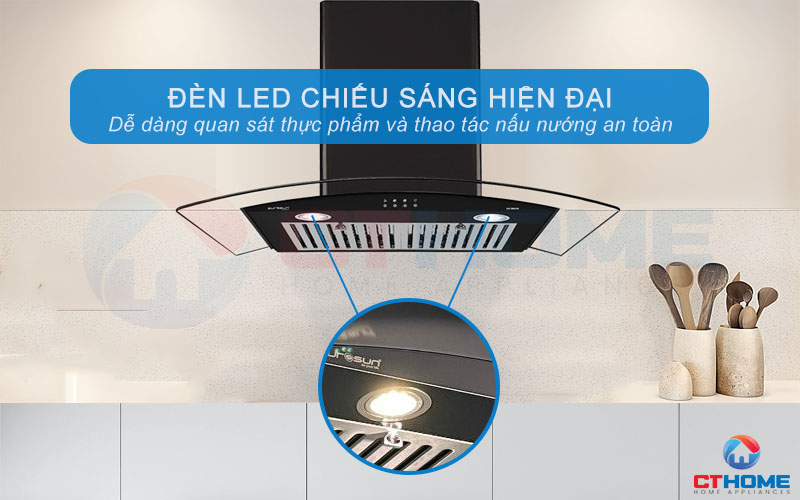 Nấu nướng thuận tiện với hệ thống đèn LED chiếu sáng hiện đại