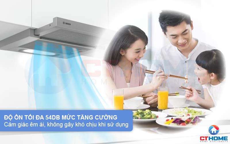 Độ ồn yên tĩnh 54dB tạo cảm giác êm ái, không gây khó chịu khi sử dụng