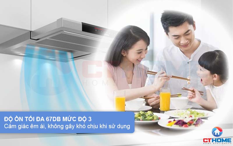 Độ ồn tối đa 67dB ở mức tăng cường tạo sự êm ái, không gây khó chịu cho người dùng