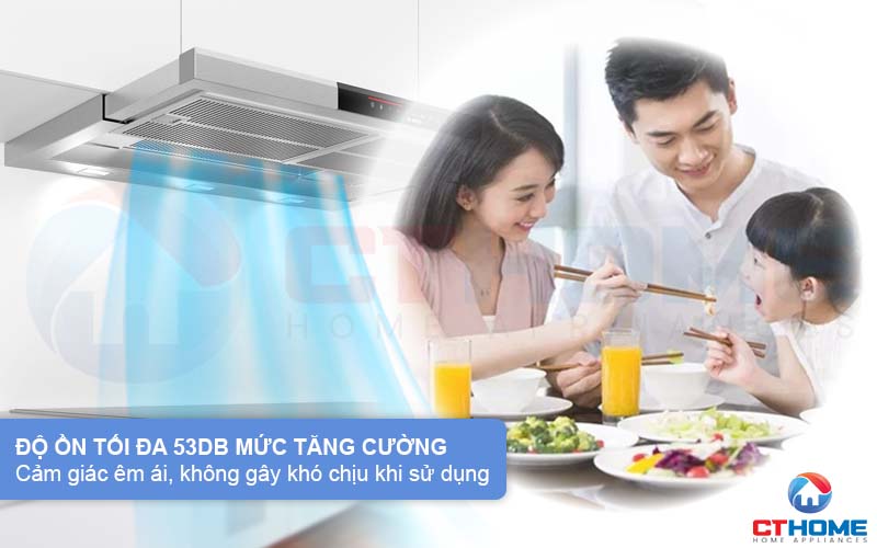 Độ ồn yên tĩnh 53dB mang đến không gian êm ái, không gây khó chịu khi dùng