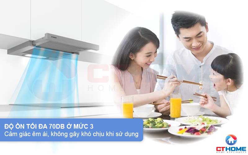 Độ ồn tối đa 70dB không gây cảm giác quá khó chịu cho người dùng