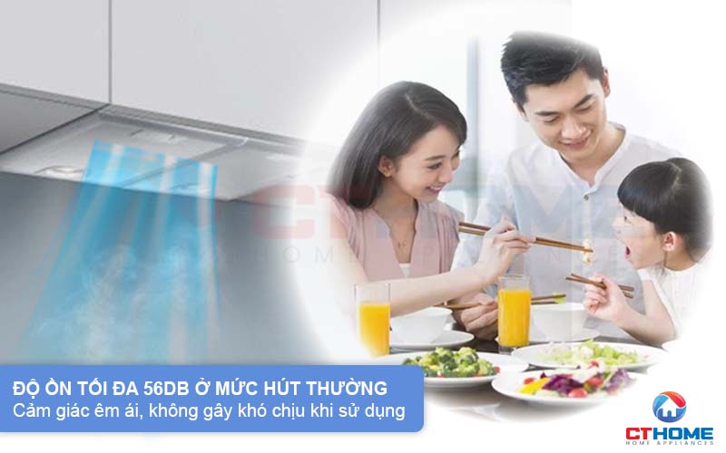 Độ ồn yên tĩnh 56dB tạo cảm giác êm ái, không gây khó chịu cho người dùng