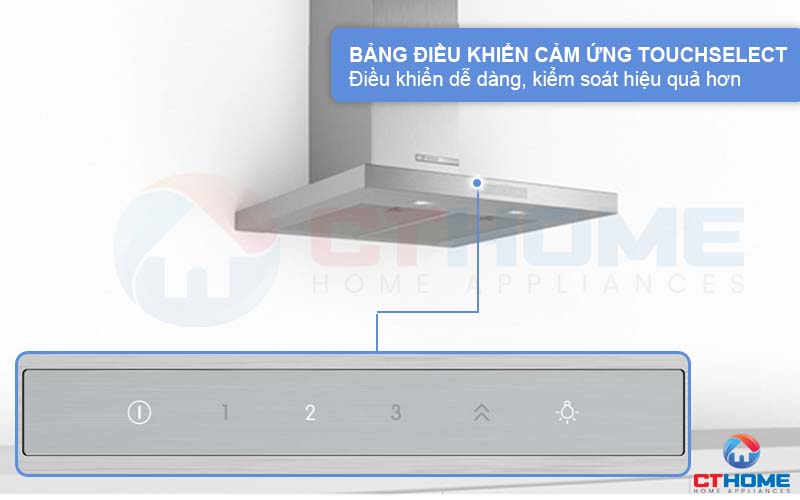 Kiểm soát máy hút mùi hiệu quả với bảng điều khiển TouchSelect