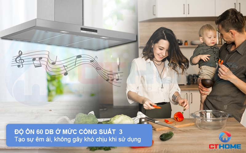 Độ ồn mức 60dB tạo không gian êm ái, không gây khó chịu khi sử dụng