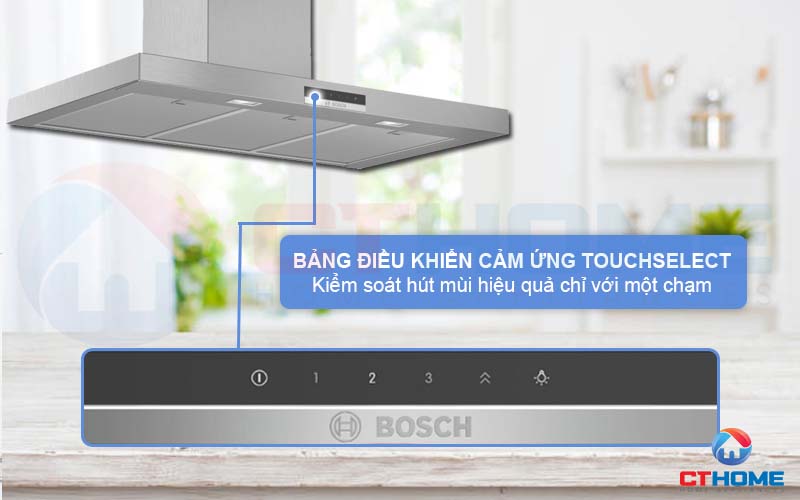 Kiểm soát máy hút mùi hiệu quả với bảng điều khiển cảm ứng TouchSelect