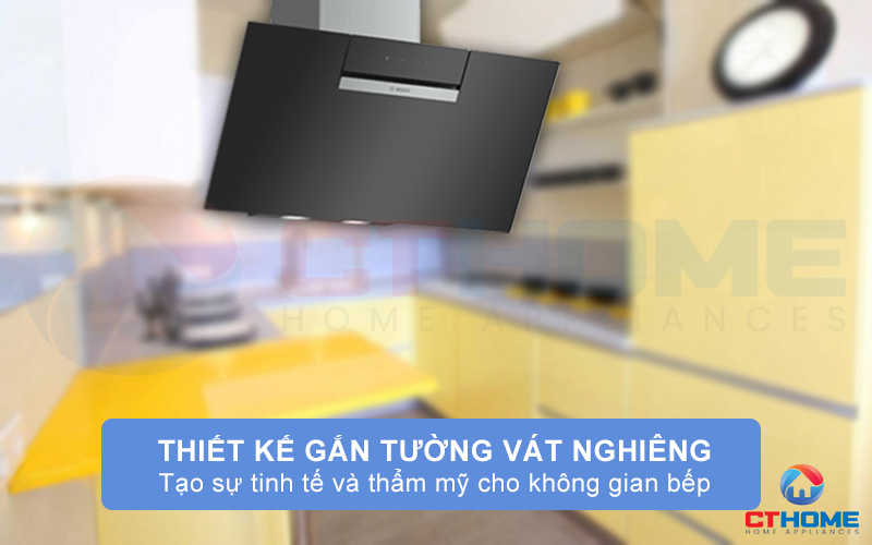 Máy hút mùi Bosch gắn tường DWK87EM60B thiết kế tinh tế tạo thẩm mỹ cao cho không gian bếp