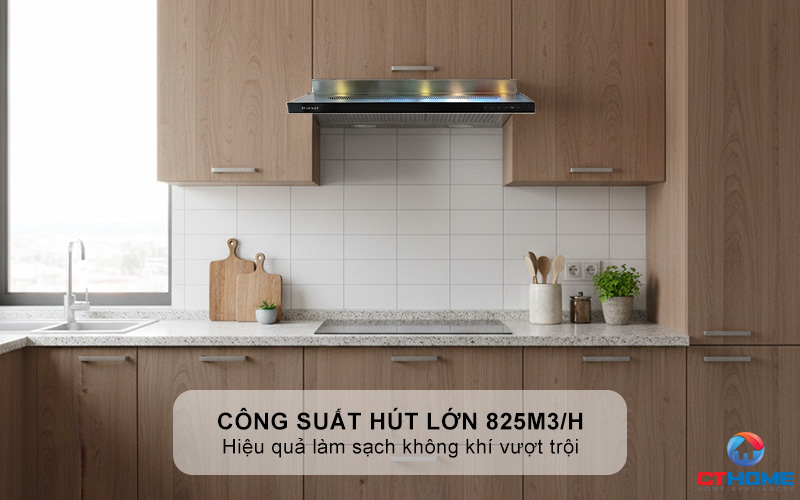 Công suất hút lớn 825m3/h