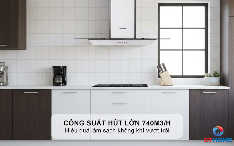 Công suất hút lớn 740m3/h