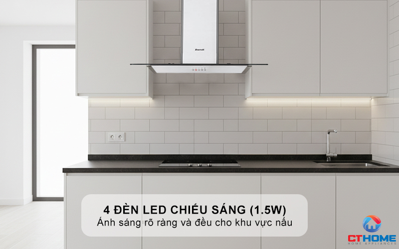 4 đèn led chiếu sáng (1.5W)