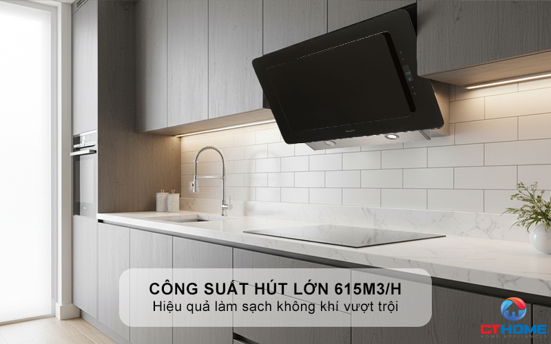Công suất hút lớn 615m3/h