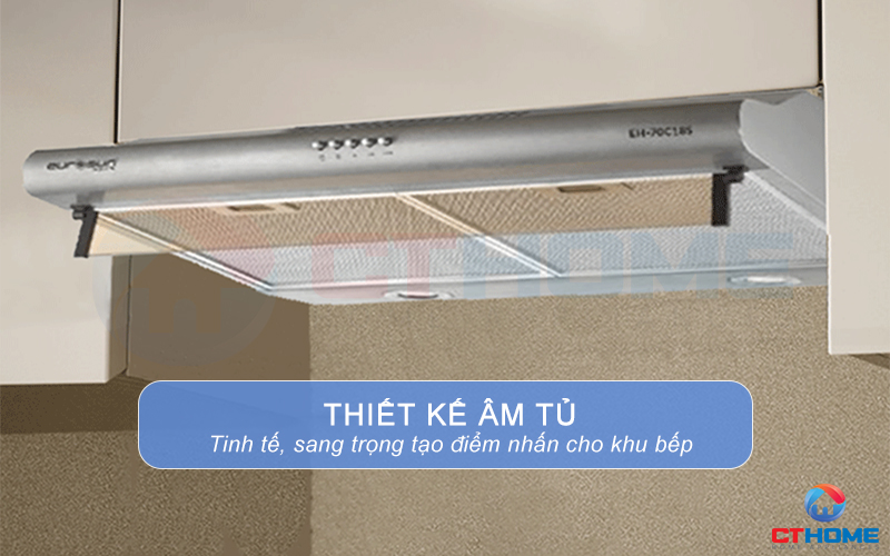 Thiết kế máy hút mùi âm tủ sang trọng, tạo điểm nhấn cho căn bếp