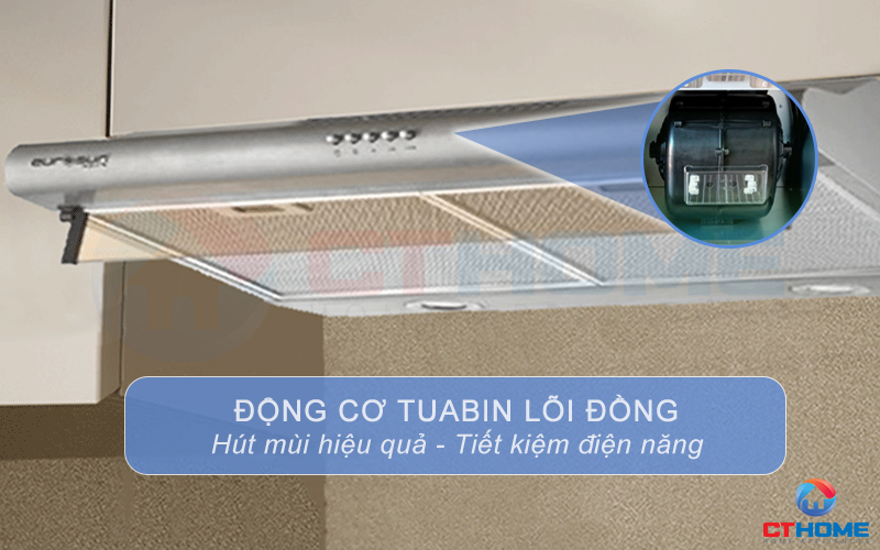 Động cơ Tuabin lõi đồng hút mùi hiệu quả, tiết kiệm điện năng