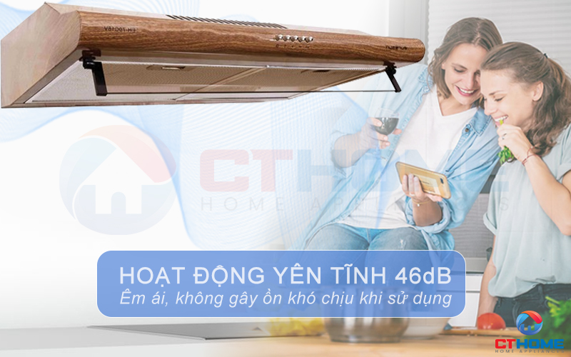 Độ ồn tối đa 46dB giữ cho căn bếp yên tĩnh