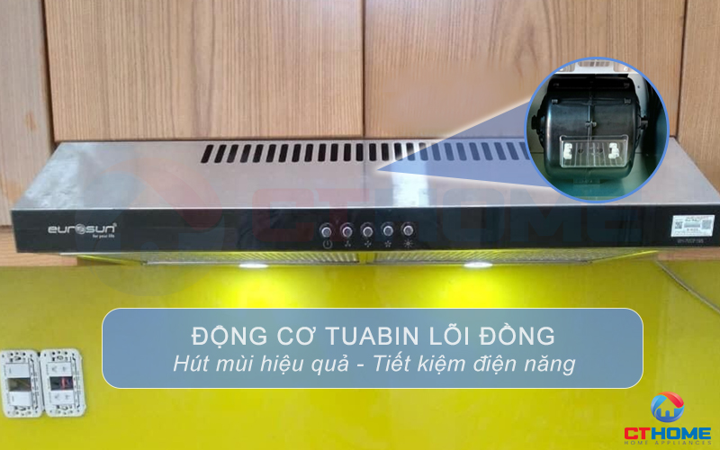 Động cơ Tuabin lõi đồng hút mùi hiệu quả, tiết kiệm điện năng