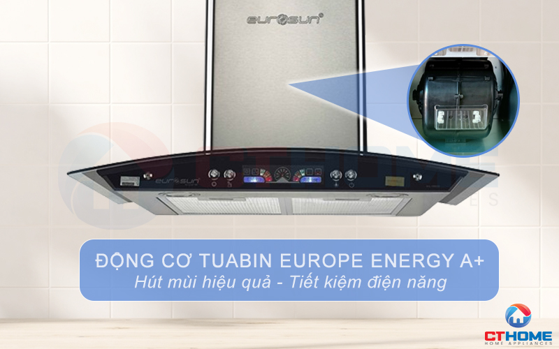 Động cơ Tuabin Europe Energy A+ hút mùi hiệu quả, tiết kiệm điện năng
