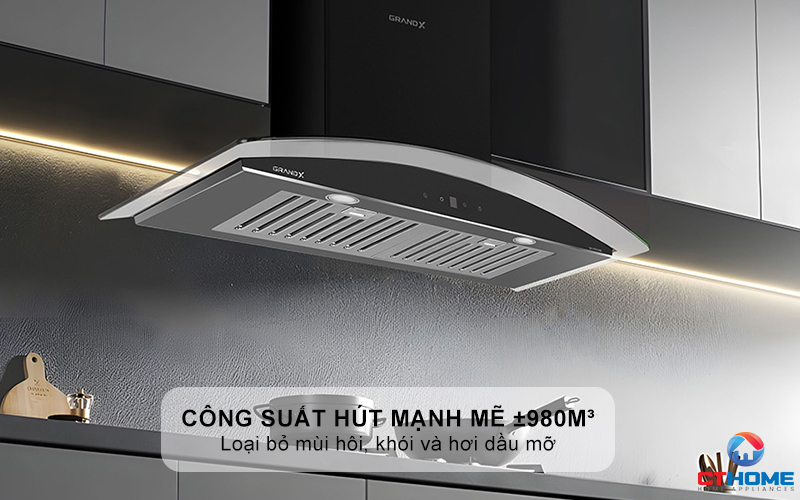 Công suất hút mạnh mẽ ±980m³