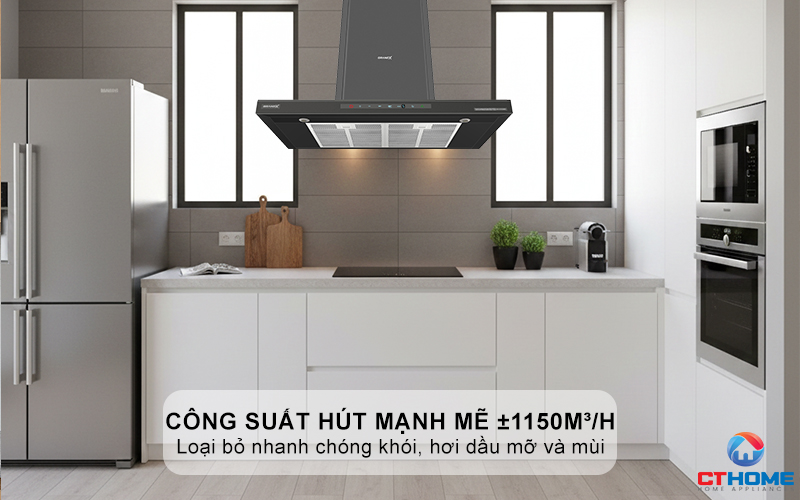 Công suất hút mạnh mẽ ±1150m³/h