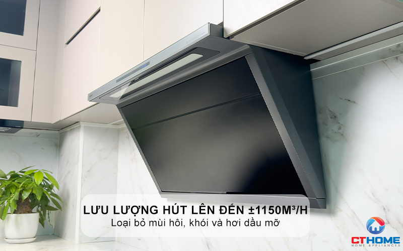 Lưu lượng hút lên đến ±1150m³/h