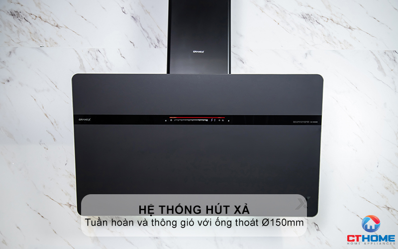 Hệ thống hút xả: Tuần hoàn và thông gió với ống thoát Ø150mm