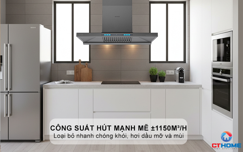Công suất hút mạnh mẽ ±1150m³/h