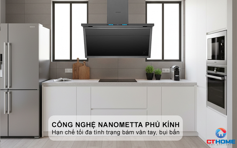 Công nghệ NanoMetta phủ kính xám chống bám vân tay