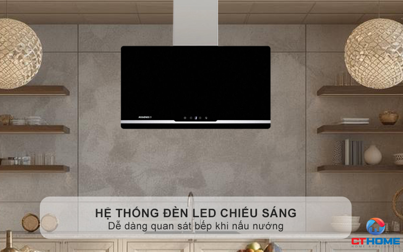 Hệ thống đèn LED chiếu sáng, dễ dàng quan sát bếp khi nấu nướng