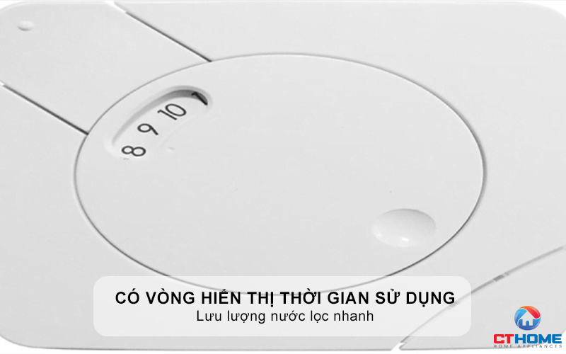 Có vòng hiển thị thời gian sử dụng bộ lọc, lưu lượng nước lọc nhanh