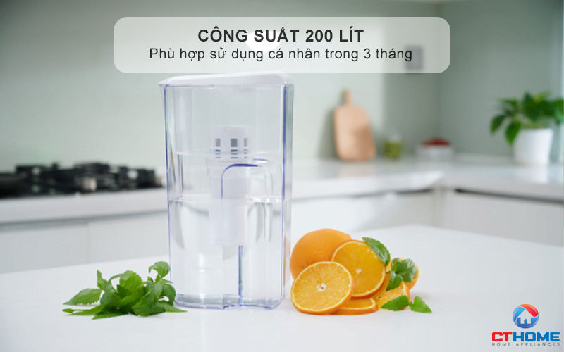 Công suất 200 lít phù hợp sử dụng cá nhân trong 3 tháng
