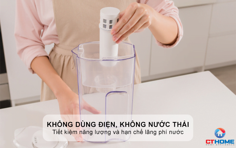 Lọc nước không dùng điện, không nước thải, thân thiện với môi trường.