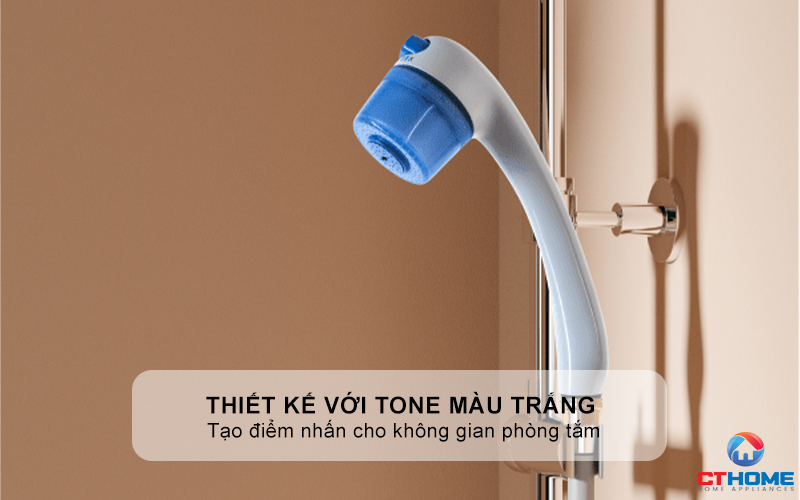 Thiết kế với tone màu trắng sang trọng, tạo điểm nhấn cho không gian phòng tắm