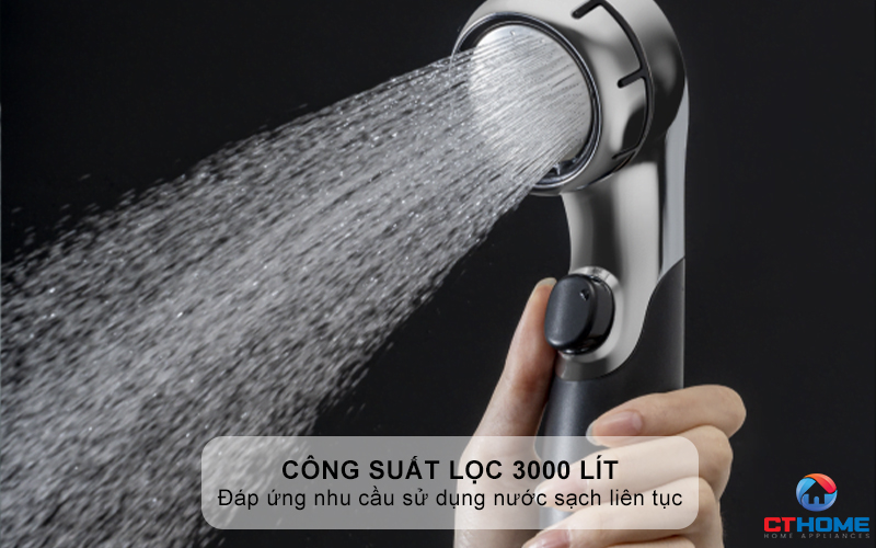 Công suất lọc 3.000 lít cho 1 tháng sử dụng