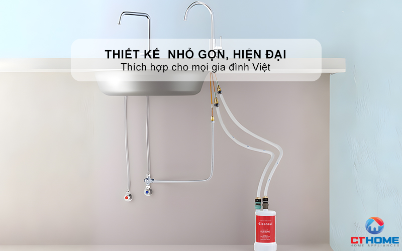Máy lọc nước Cleansui EU103 thiết kế nhỏ gọn, thích hợp cho mọi gia đình Việt