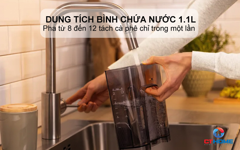 Dung tích bình chứa nước 1.1L