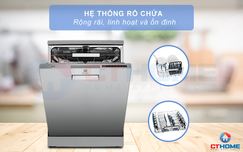 Hệ thống giỏ chứa rộng rãi 